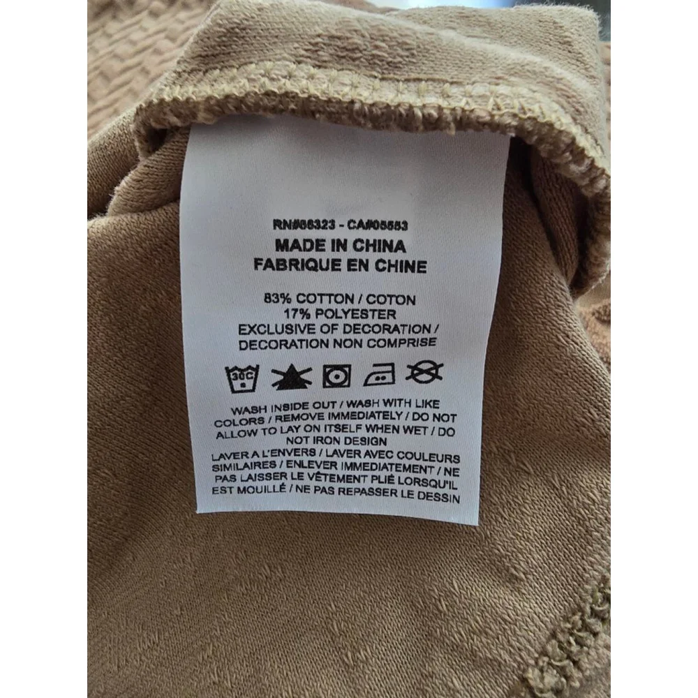 Women's Nike Tan Terry Textured Oversized Short Sleeve Tee Plus Size 1X NWOT